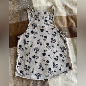 BDG Black Floral Gray Tank Top from Urban Outfitters, Sz S